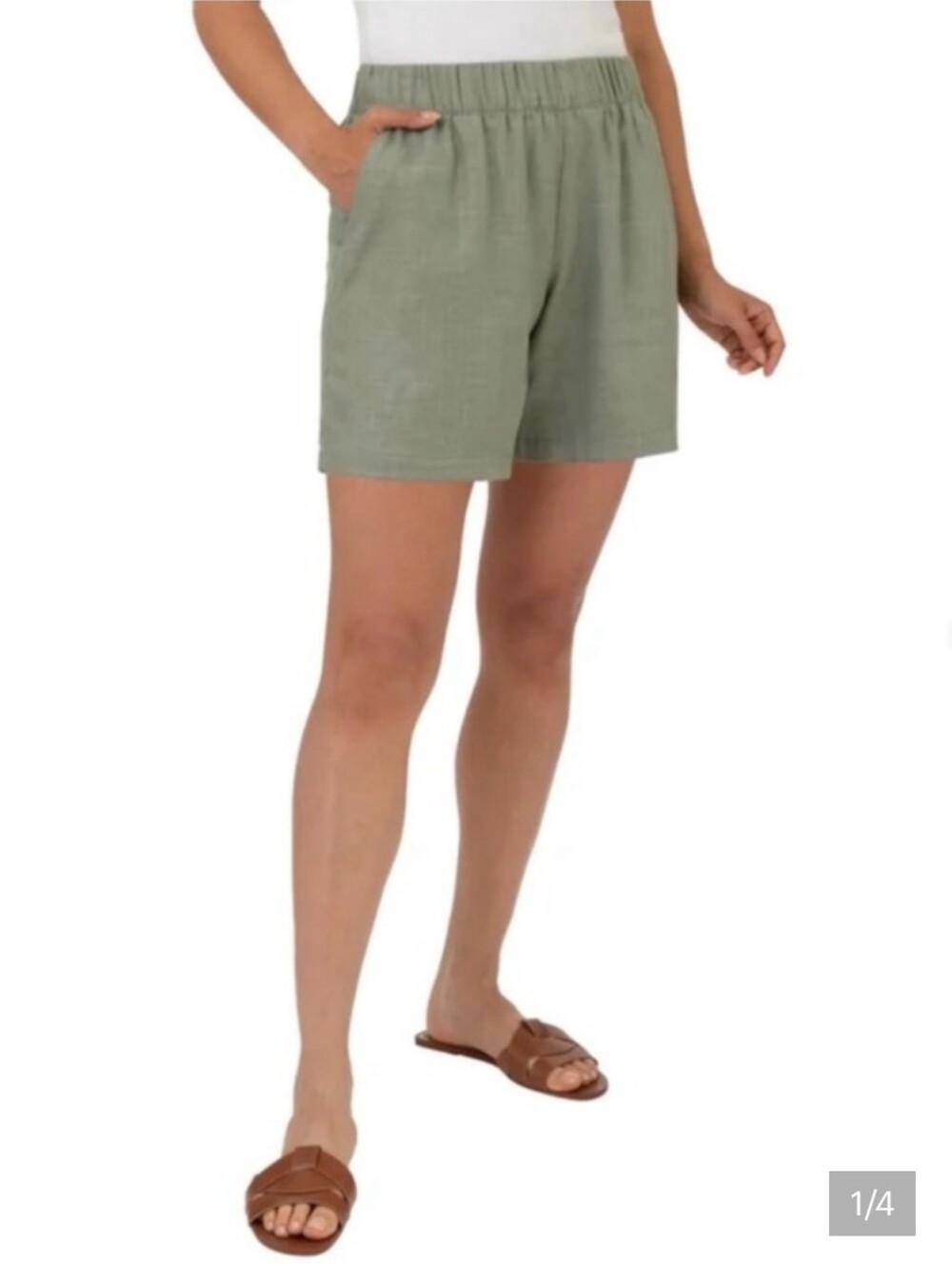 Blank NYC Olive Green Elastic Waist Pull-On Shorts